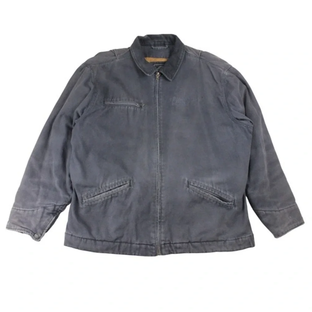 Charles River‎ Apparel Quilted Canvas Work Jacket Navy Chore Coat XL
